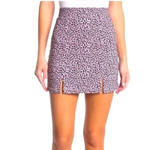 Topshop Pink Cheetah Leopard Print Mini Skirt size 2